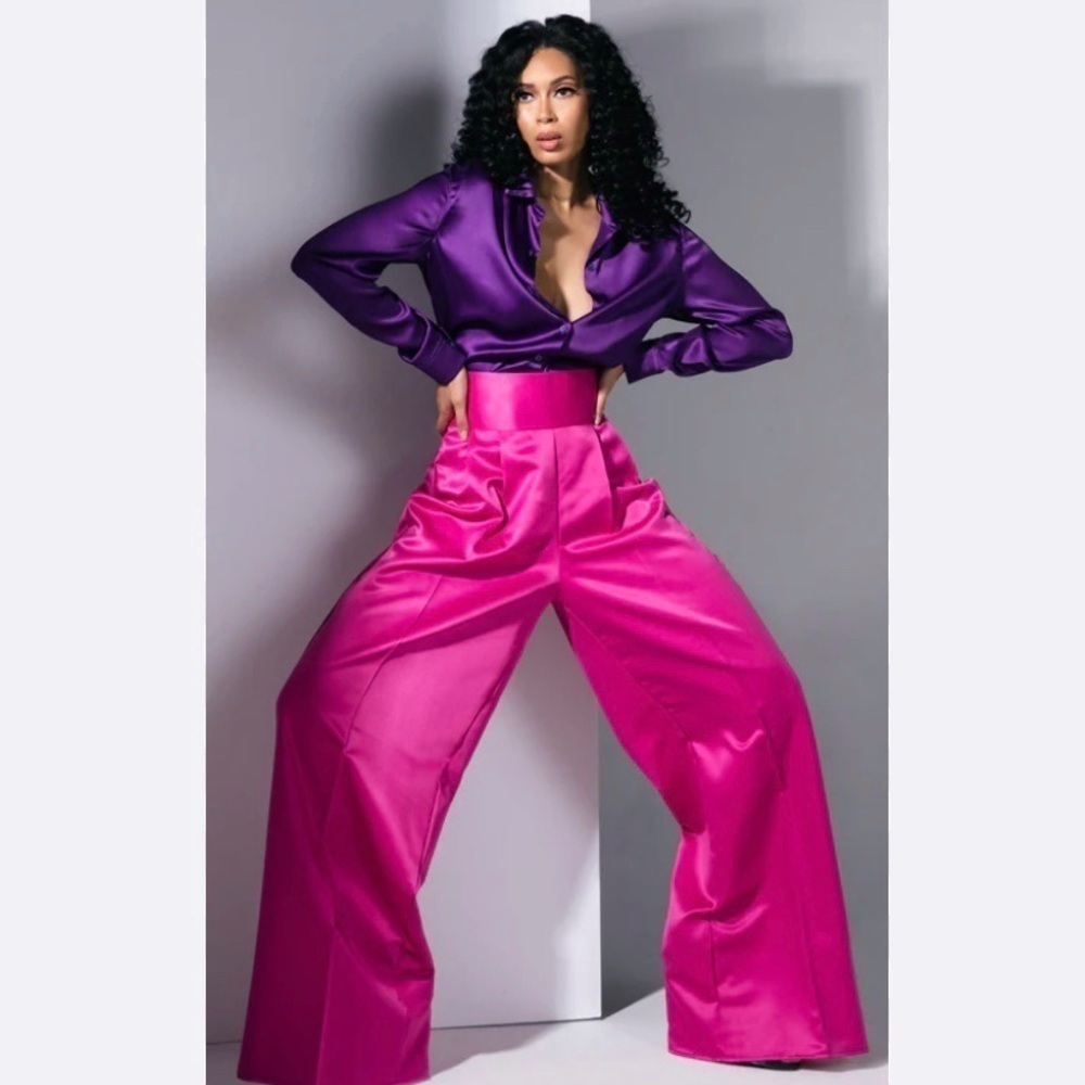 Vibrant Pink Wide Leg Jumpsuit